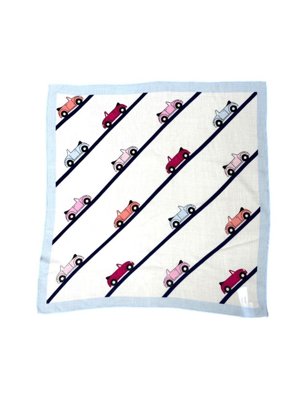 Vintage Talbots scarf with midcentury convertible cars 20"x21"